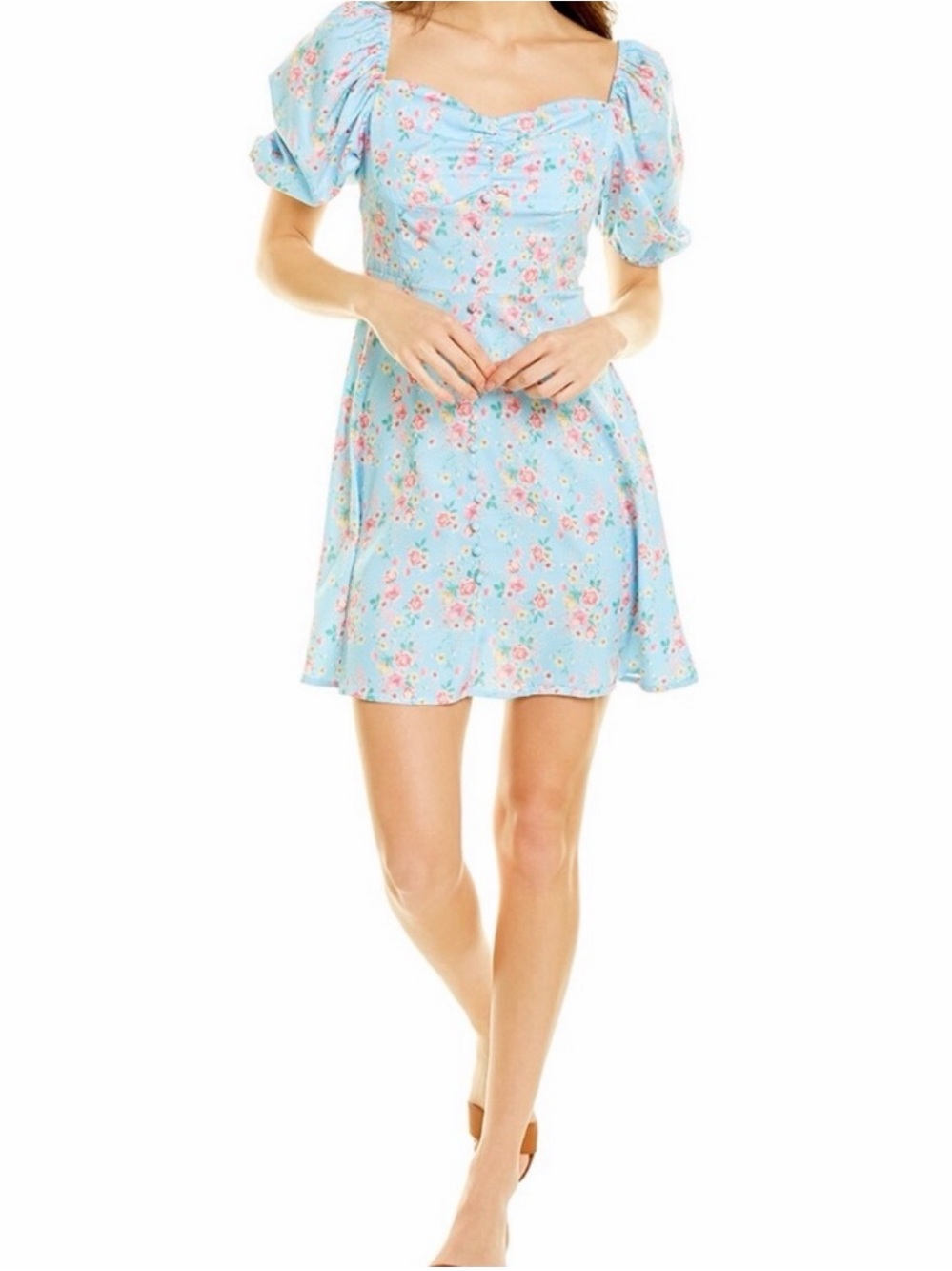 🩷To My Lovers Pastel Blue and Pink Floral Dress